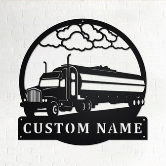Custom Tanker Truck Metal Wall Art, Personalized Truck Driver Name Sign Decoration For Room, Tanker Truck Home Decor, Custom Truck, Trucker - Thegiftio UK