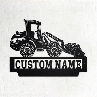 Custom Telescopic Wheel Loader Metal Wall Art, Personalized Wheel Loader Name Sign Decoration For Room, Wheel Loader Metal Home Decor - Thegiftio