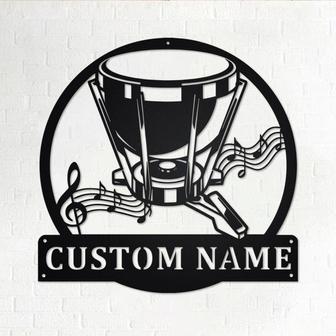 Custom Timpani Drum Musical Instrument Metal Wall Art, Personalized Timpani Drum Teacher Name Sign Decoration For Room, Timpani Home Decor - Thegiftio