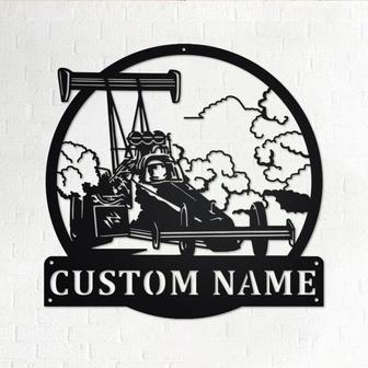 Custom Top Fuel Dragster Metal Wall Art, Personalized Dragster Name Sign Decoration For Room, Drag Racing Home Decor, Custom Drag Racing - Thegiftio UK