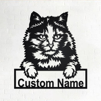 Custom Tortoiseshell Cat Metal Wall Art, Personalized Tortoiseshell Cat Name Sign Decoration For Room, Tortoiseshell Cat Home Decor - Thegiftio UK