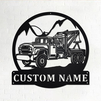 Custom Tow Truck Metal Wall Art, Personalized Tow Truck Name Sign Decoration For Room, Tow Truck Metal Home Decor, Custom Tow Truck - Thegiftio UK