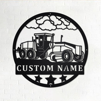 Custom Tracked Asphalt Paver Metal Wall Art, Personalized Asphalt Paver Name Sign Decoration For Room, Asphalt Paver Metal Home Decor - Thegiftio UK