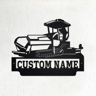 Custom Tracked Asphalt Paver Metal Wall Art, Personalized Asphalt Paver Name Sign Decoration For Room, Asphalt Paver Metal Home Decor - Thegiftio UK