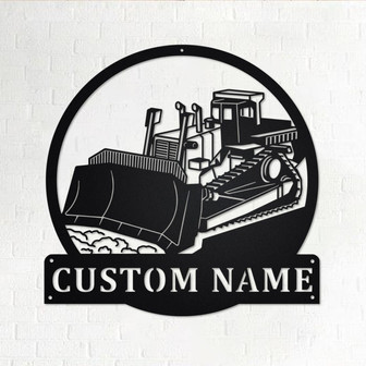 Custom Tractor Dozer Metal Wall Art, Personalized Tractor Dozer Name Sign Decoration For Room, Tractor Dozer Metal Home Decor, Tractor Dozer - Thegiftio UK