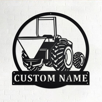 Custom Tractor Spreader Metal Wall Art, Personalized Tractor Spreader Name Sign Decoration For Room, Tractor Spreader Metal Home Decor - Thegiftio UK