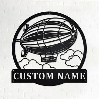 Custom Transportation Blimp Metal Wall Art, Personalized Blimp Name Sign Decoration For Room, Blimp Metal Home Decor, Custom Blimp - Thegiftio UK