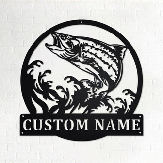 Custom Trout Fish Metal Wall Art, Personalized Trout Fish Name Sign Decoration For Room, Trout Fishing Home Decor, Custom Trout Fish - Thegiftio UK
