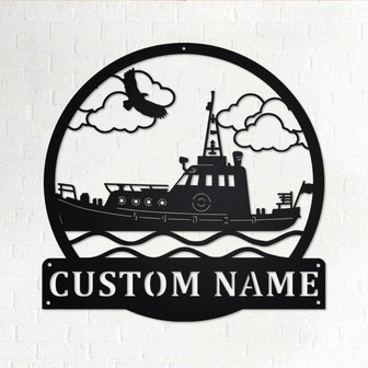 Custom Tugboat Metal Wall Art, Personalized Tugboat Name Sign Decoration For Room, Tugboat Metal Home Decor, Custom Tugboat - Thegiftio UK