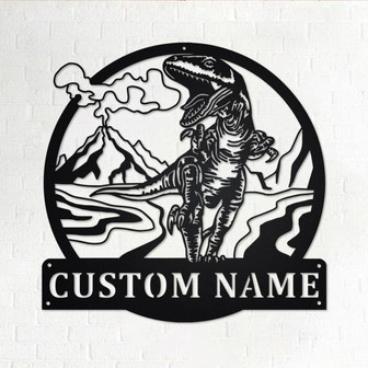 Custom Tyrannosaurus Metal Wall Art, Personalized Tyrannosaurus Name Sign Decoration For Room, Tyrannosaurus Metal Home Decor, Custom T-Rex - Thegiftio UK