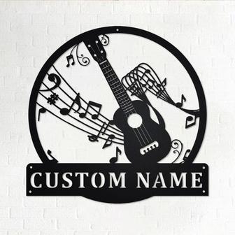 Custom Ukulele Musical Instrument Metal Wall Art, Personalized Ukulele Teacher Name Sign Decoration For Room, Ukulele Home Decor, Ukulele - Thegiftio UK