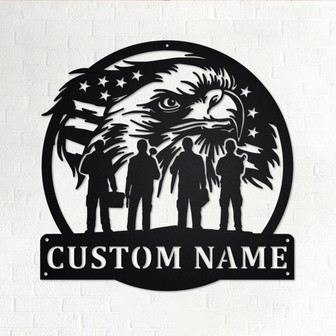 Custom US Eagle Plumber Squad Metal Wall Art, Personalized Plumber Name Sign Decoration For Room, Plumber Metal Home Decor, Custom Plumber - Thegiftio