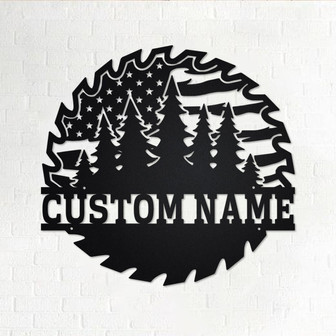 Custom US Lumberjack Saw Blade Truck Metal Wall Art, Personalized Logger Name Sign Decoration For Room, Lumberjack Home Decor, Custom Logger - Thegiftio UK