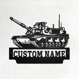 Custom US Military Tank Metal Wall Art, Personalized Military Tank Name Sign Decoration For Room, Military Tank Metal Home Decor - Thegiftio UK