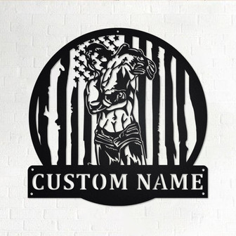 Custom USA Female Noodler Catfish Metal Wall Art, Personalized Noodling Head Name Sign Decoration For Room, Noodler Catfish Head Home Decor - Thegiftio