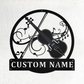 Custom Violin Musical Instrument Metal Wall Art, Personalized Violin Teacher Name Sign Decoration For Room, Violin Home Decor, Custom Violin - Thegiftio