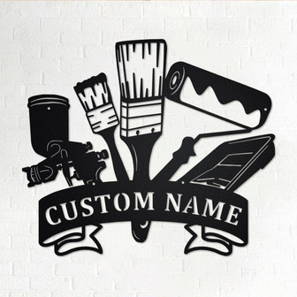 Custom Wall Painting Tools Metal Wall Art, Personalized Painter Name Sign Decoration For Room, Wall Painting Metal Home Decor,Custom Painter - Thegiftio UK
