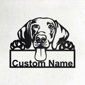 Custom Weimaraner Dog Metal Wall Art, Personalized Weimaraner Name Sign Decoration For Room, Weimaraner Home Decor, Custom Dog, Weimaraner - Thegiftio UK