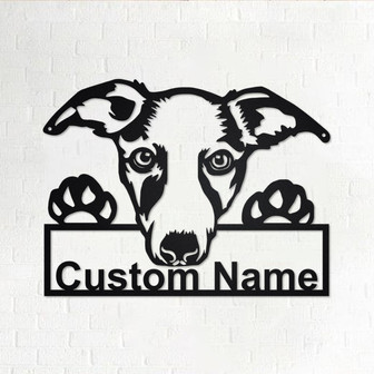 Custom Whippet Dog Metal Wall Art, Personalized Whippet Name Sign Decoration For Room, Whippet Home Decor, Custom Dog, Custom Whippet Dog - Thegiftio UK