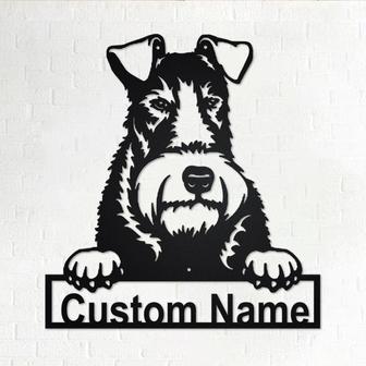 Custom Wire Fox Terrier Dog Metal Wall Art, Personalized Wire Fox Terrier Name Sign Decoration For Room, Wire Fox Terrier Home Decor - Thegiftio UK