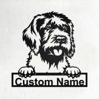 Custom Wirehaired Pointing Griffon Dog Metal Wall Art, Personalized Wirehaired Pointing Griffon Name Sign Decoration For Room,Dog Home Decor - Thegiftio UK