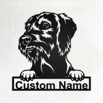 Custom Wirehaired Vizsla Dog Metal Wall Art, Personalized Wirehaired Vizsla Name Sign Decoration For Room, Wirehaired Vizsla Home Decor - Thegiftio UK