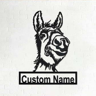 Custom Wonky Donkey Metal Wall Art, Personalized Donkey Name Sign Decoration For Room, Donkey Farm Metal Home Decor, Custom Donkey - Thegiftio