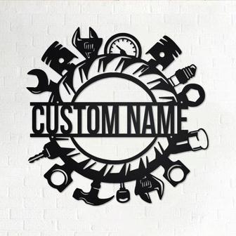 Custom Wrench Mechanic Metal Wall Art, Personalized Mechanic Name Sign Decoration For Room, Mechanic Metal Home Decor, Custom Mechanic - Thegiftio UK
