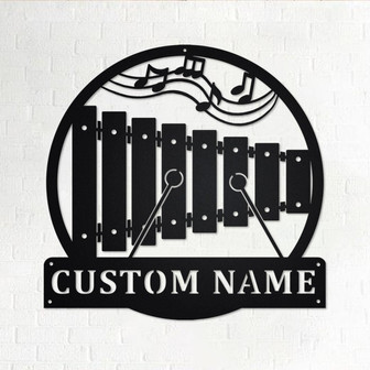 Custom Xylophone Musical Instrument Metal Wall Art, Personalized Xylophone Teacher Name Sign Decoration For Room, Xylophone Home Decor - Thegiftio UK