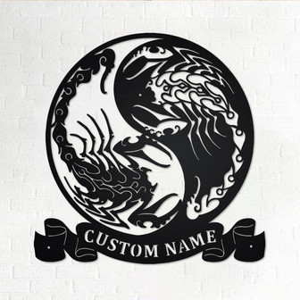 Custom Yin Yang Scorpions Metal Wall Art, Personalized Scorpions Name Sign Decoration For Room, Scorpions Home Decor, Custom Scorpions - Thegiftio UK