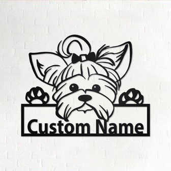Custom Yorkie Dog Metal Wall Art, Personalized Yorkie Dog Name Sign Decoration For Room, Yorkie Dog Home Decor, Custom Dog, Yorkie Dog - Thegiftio UK