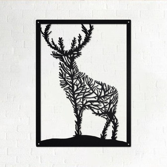 Deer Tree Metal Sign | Deer Tree Metal Wall Art | Deer Tree Metal wall Decor | Deer Lover Gift | Deer Tree Decor | Deer Decor | Deer Hunting - Thegiftio UK