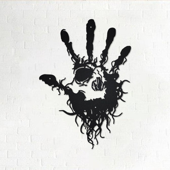 Hand Skull Tribal Eye Fingers Metal Wall Art, Hand Skull Sign Decoration For Room, Hand Skull Home Decor, Hand Skull Metal Wall Decor - Thegiftio UK