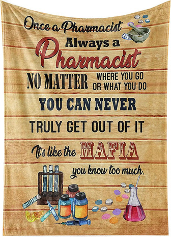 Once A Pharmacist Fleece Blanket Super Soft Throw Blanket Cosy Warm Flannel Blanket Lightweight Durable Sofa Blanket Luxurious Bed Blanket Gift For Men Women - Thegiftio UK