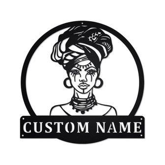 Personalized African Woman Metal Sign | African Woman Metal Wall Art | African Woman Metal Sign | African Woman Gift | African Woman - Thegiftio