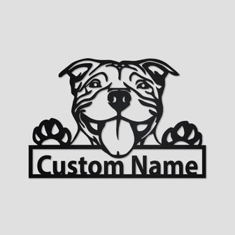 Personalized American Pit Bull Metal Sign | American Pit Bull Metal Wall Art | Dog Metal Sign | American Pit Bull Lover Gift| Dog Lover Gift - Thegiftio UK