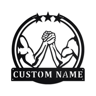 Personalized Arm Wrestling Metal Sign | Arm Wrestling Metal Wall Art | Arm Wrestling Metal Sign | Arm Wrestling Gift | Arm Wrestler Gift - Thegiftio UK