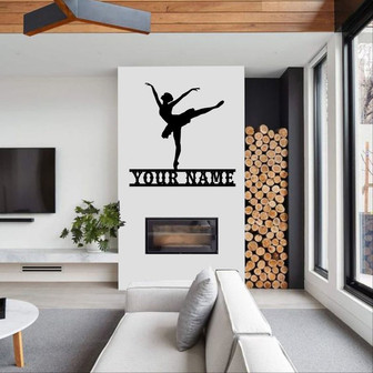 Personalized Ballerina Metal Sign | Metal Wall Art | Farmhouse Decor | Office Wall Art | Housewarming Outdoor Metal Sign - Thegiftio UK