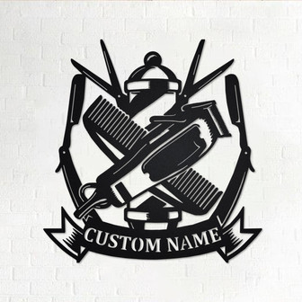 Personalized Barbershop Metal Sign | Barbershop Metal Wall Art | Barbershop Metal wall Decor | Barbershop Custom | Hairstylist Gift - Thegiftio UK