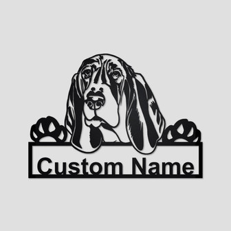 Personalized Basset Hound Dog Metal Sign | Basset Hound Dog Metal Wall Art | Dog Metal Sign | Basset Hound Dog Lover Gift| Dog Lover Gift | - Thegiftio UK