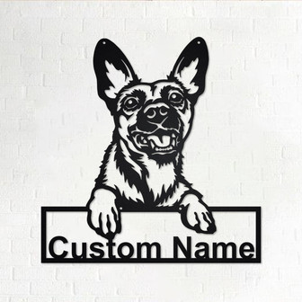Personalized Belgian Malinois Metal Sign | Belgian Malinois Metal Wall Art | Dog Metal Sign | Dog Lover Gifts | Belgian Malinois Lover Gifts - Thegiftio UK