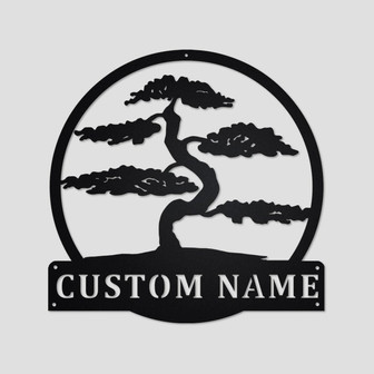 Personalized Bonsai Tree Metal Wall Decor| Bonsai Tree Metal Wall Art| Bonsai Tree Metal Sign| Bonsai Tree Lover| Gift For Bonsai Tree Lover - Thegiftio UK