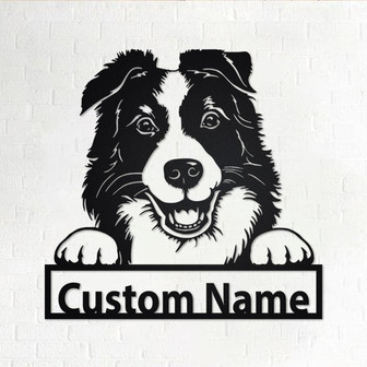 Personalized Border Collie Metal Sign | Border Collie Metal Wall Art | Dog Metal Sign | Dog Lover Gift | Border Collie | Custom Dog - Thegiftio UK