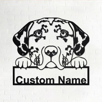 Personalized Catahoula Leopard Metal Sign | Catahoula Leopard Metal Wall Art | Catahoula Leopard Metal Wall Decor | Custom Catahoula Leopard - Thegiftio UK