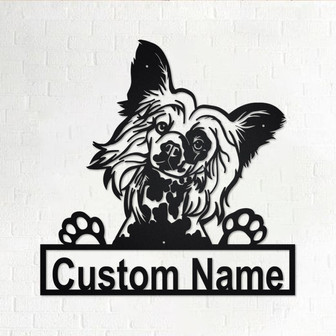 Personalized Chinese Crested Metal Sign | Chinese Crested Metal Wall Art | Chinese Crested Metal Wall Decor | Custom Cane Corso | Custom Dog - Thegiftio