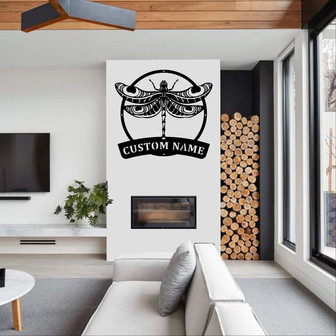Personalized Dragonfly Metal Sign | Dragonfly Metal Wall Art | Office Wall Art | Housewarming Outdoor Metal Sign | Gifts Dragonfly Lover | - Thegiftio UK