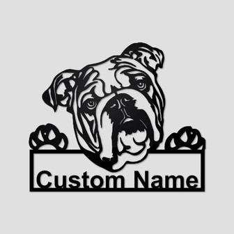 Personalized English Bulldog Metal Sign | English Bulldog Metal Wall Art | Dog Metal Sign | English Bulldog Gift| English Bulldog Lover Gift - Thegiftio