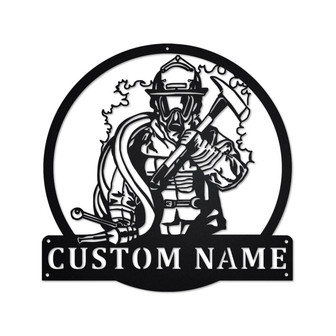 Personalized Fireman Metal Sign | Fireman Metal Wall Art | Fireman Metal wall Decor| Firefighter Metal Sign| Fireman Gift | Firefighter Gift - Thegiftio UK