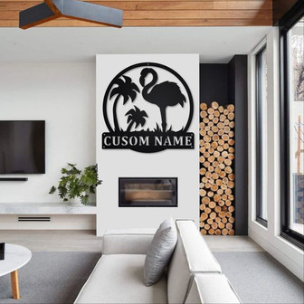 Personalized Flamingo Metal Sign | Flamingo Metal Wall Art | Office Wall Art | Housewarming Outdoor Metal Sign | Gifts Flamingo Lover | - Thegiftio UK