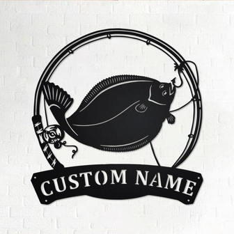 Personalized Flounder Fish Metal Sign | Fishing Metal Wall Art | Fishing Metal wall Decor | Fishing Lover| Custom Fishing| Fishman| Flounder - Thegiftio UK